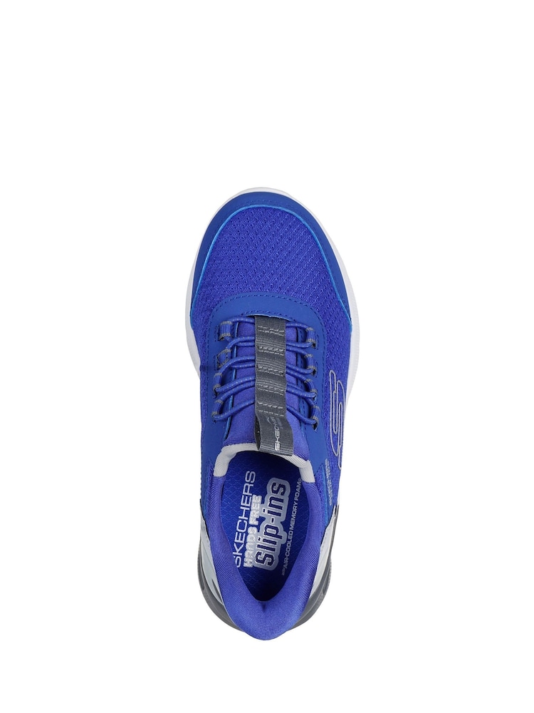 Skechers Blue Slip-ins Microspec Max Brisk-stripe Trainers - Image 3 of 3