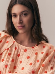 Matumbawe ya Polka Nut - Blouse ya Mikono mirefu ya Kiasi - Picha 5 kati ya 8