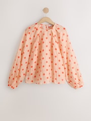 Matumbawe ya Polka Nut - Blouse ya Mikono mirefu ya Kiasi - Picha 6 kati ya 8