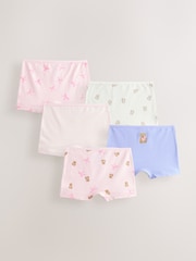 Pink Bear/Bow Short Briefs 5 Pack (2-16yrs) - Image 1 of 9