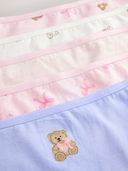 Pink Bear/Bow Short Briefs 5 Pack (2-16yrs) - Image 9 of 9
