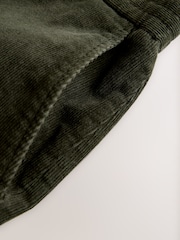 Khaki Green Regular Fit Smart Cotton Rich Corduroy Elasticated Waistband Trousers - Image 9 of 9