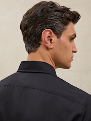 Reiss Navy Spy Atelier Wool Regular-Fit Shirt - Image 7 of 8