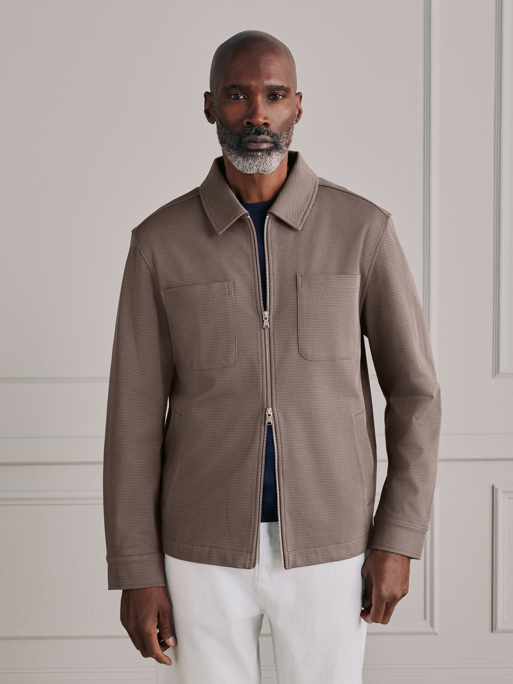 Buy Neutral Brown Signature Full Zip Shacket from the Next UK