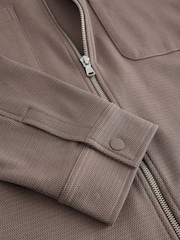 Neutral Brown Signature Full Zip Shacket - Image 10 of 11