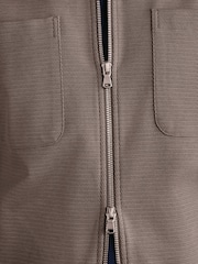 Neutral Brown Signature Full Zip Shacket - Image 11 of 11