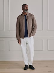 Neutral Brown Signature Full Zip Shacket - Image 2 of 11