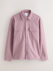 紫色 - 針織斜紋按扣襯衫式外套 - 圖片 1，共 6
