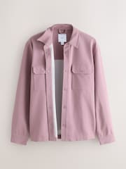 紫色 - 針織斜紋按扣襯衫式外套 - 圖片 2，共 6