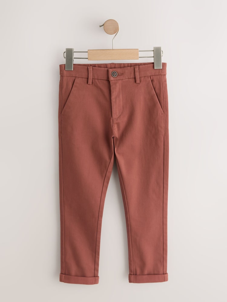 Rust Brown Skinny Fit Stretch Chino Trousers (3-17yrs) - Image 1 of 4