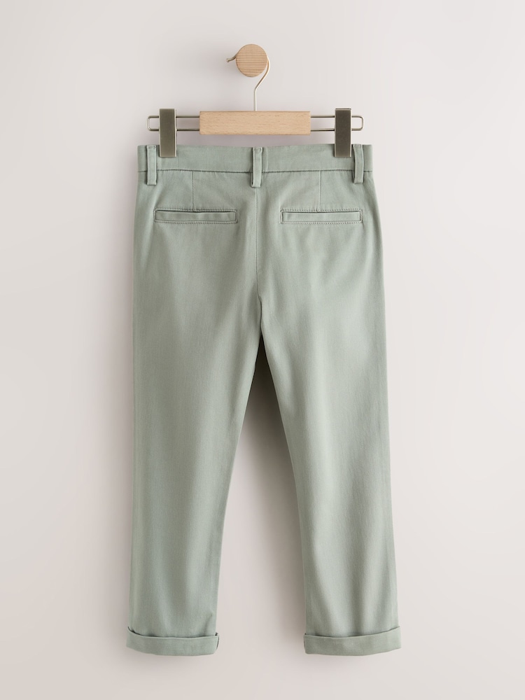 Sage Green Regular Fit Stretch Chino Trousers (3-17yrs) - Image 2 of 4