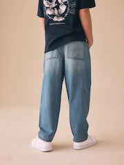 Denim albastru nuanță medie - Lightweight Pull on Jeans (3-16yrs) - Imaginea 3 din 8