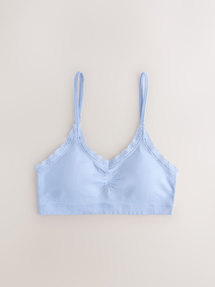White/Blue Seamfree Strappy Crop Top (7-16yrs) - Image 2 of 6