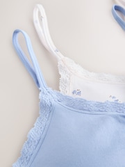 White/Blue Seamfree Strappy Crop Top (7-16yrs) - Image 5 of 6