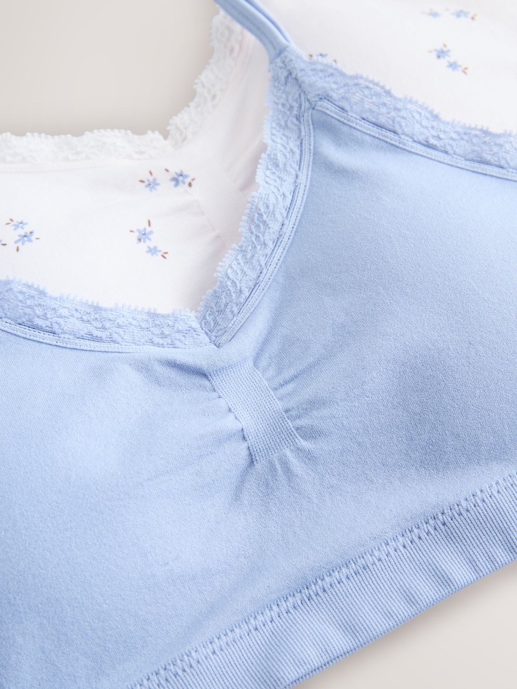 White/Blue Seamfree Strappy Crop Top (7-16yrs) - Image 6 of 6