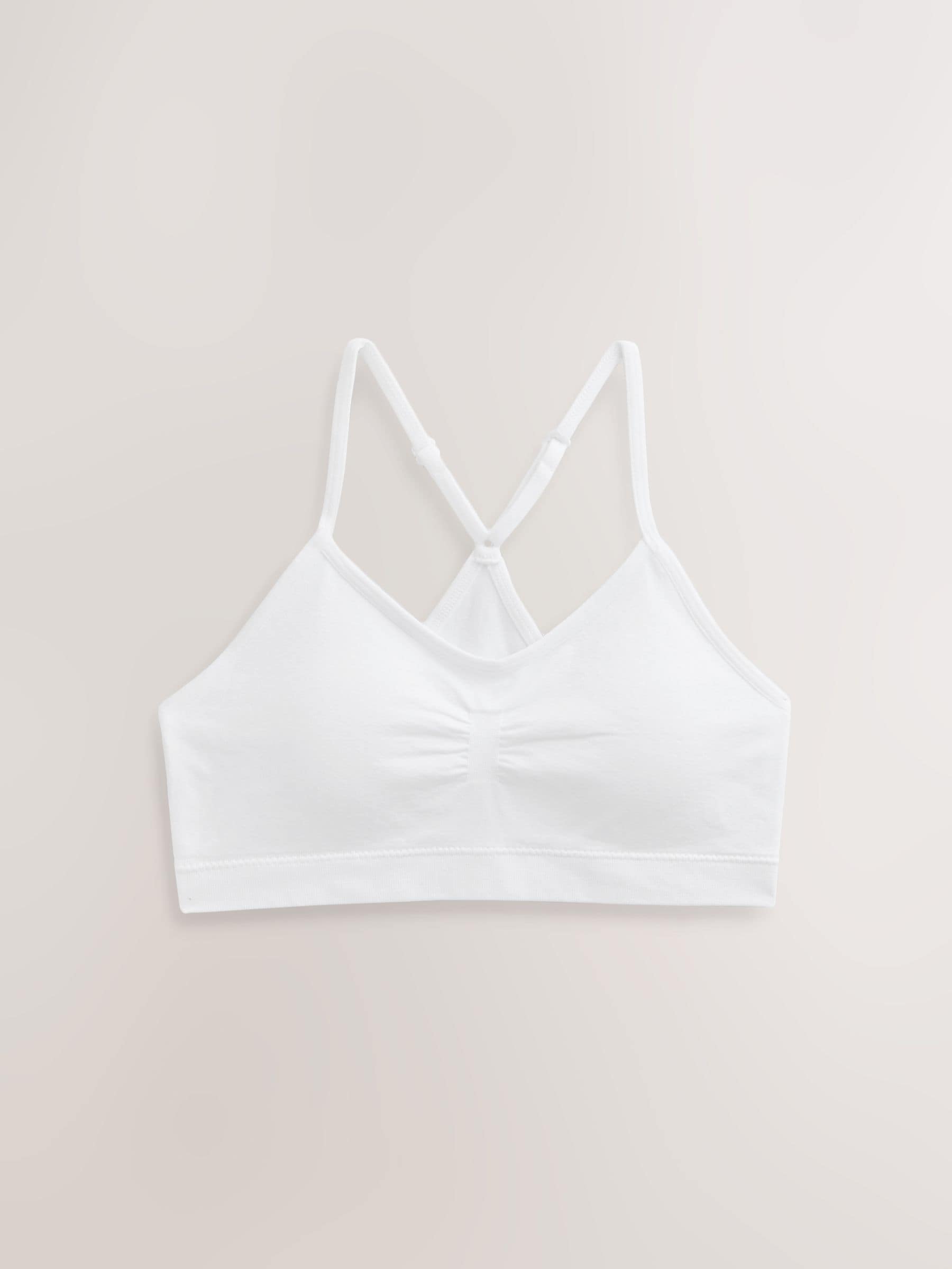 BREADEN　86tiptop Buy White Racer Back Seamfree Strappy Crop Tops 2 Pack (7-16yrs