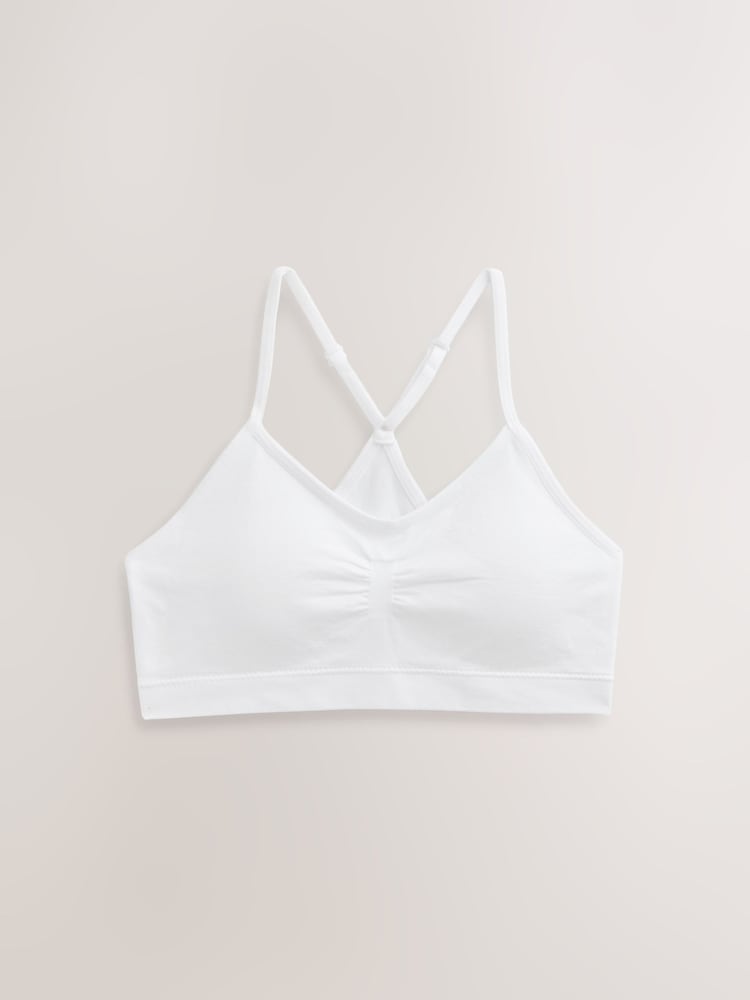 White Ground Seamfree Strappy Crop Tops 2 Pack (7-16yrs) - Image 2 of 6