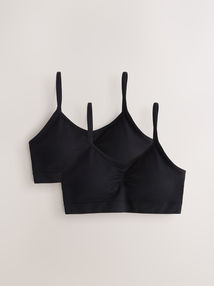 Black Seam Free Crop Tops 2 Pack (7-16yrs) - Image 1 of 5