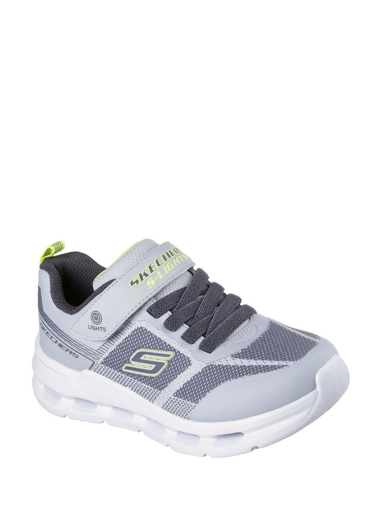 Skechers Grey Glide Step Lights Trainers - Image 2 of 3