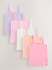 Pink/Orange Cami Vests 5 Pack (1.5-16yrs) - Image 1 of 9