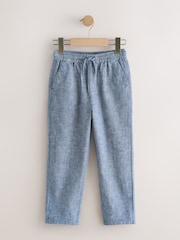 Blue Linen Blend Pull On Trousers (3-16yrs) - Image 5 of 8