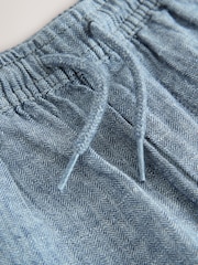 Blue Linen Blend Pull On Trousers (3-16yrs) - Image 8 of 8