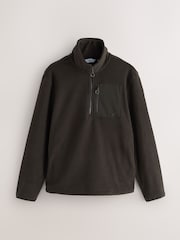 Chocolate marrom - gola com zíper - Fleece Polar Estilo Utilitário - Imagem 1 de 3