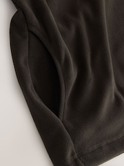 Chocolate Brown Zip Neck Utility Style Polar Fleece - Image 3 of 3