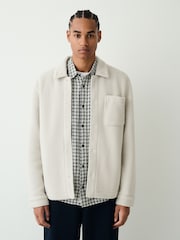 Ecru White Fleece Shacket - Image 1 of 10