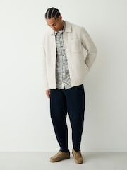 Ecru White Fleece Shacket - Image 2 of 10