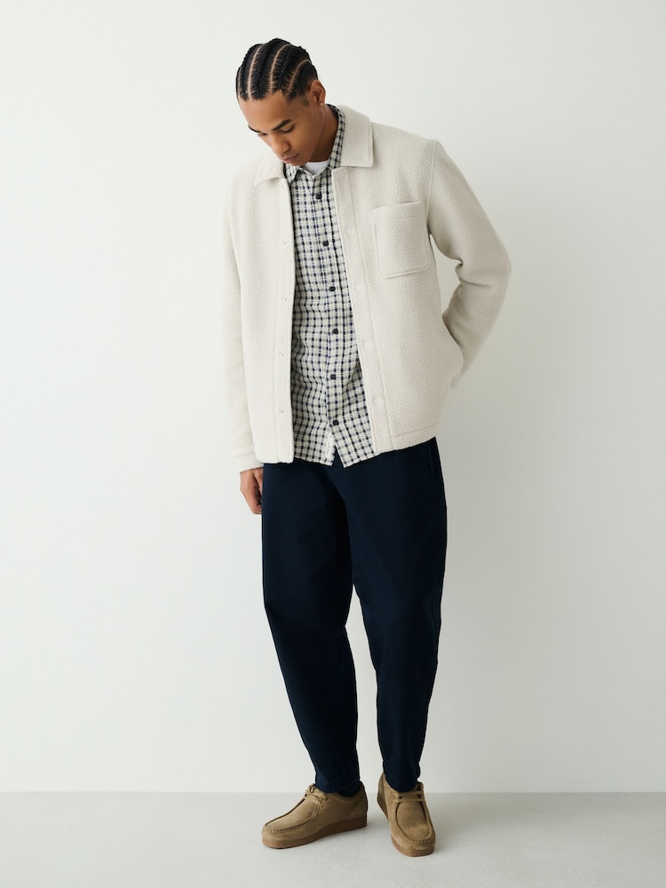 Ecru White Fleece Shacket - Image 2 of 10 Ecru White Fleece Shacket - Image 2 of 10