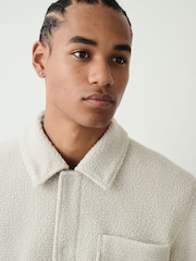 Ecru White Fleece Shacket - Image 4 of 10