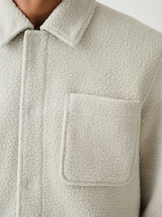 Ecru White Fleece Shacket - Image 5 of 10