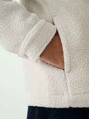 Ecru White Fleece Shacket - Image 6 of 10