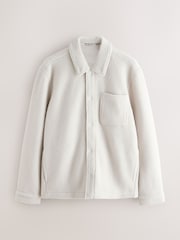 Ecru White Fleece Shacket - Image 7 of 10