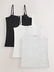 Black/White/Grey Camisoles 3 Pack (1.5-16yrs) - Image 1 of 6