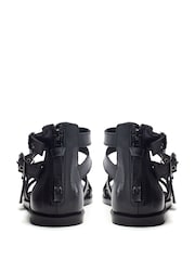 Moda in Pelle Sh Shelly Flat Gladiator Black Sandals - Imagen 3 de 4