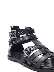 Moda in Pelle Sh Shelly Flat Gladiator Black Sandals - Imagen 4 de 4