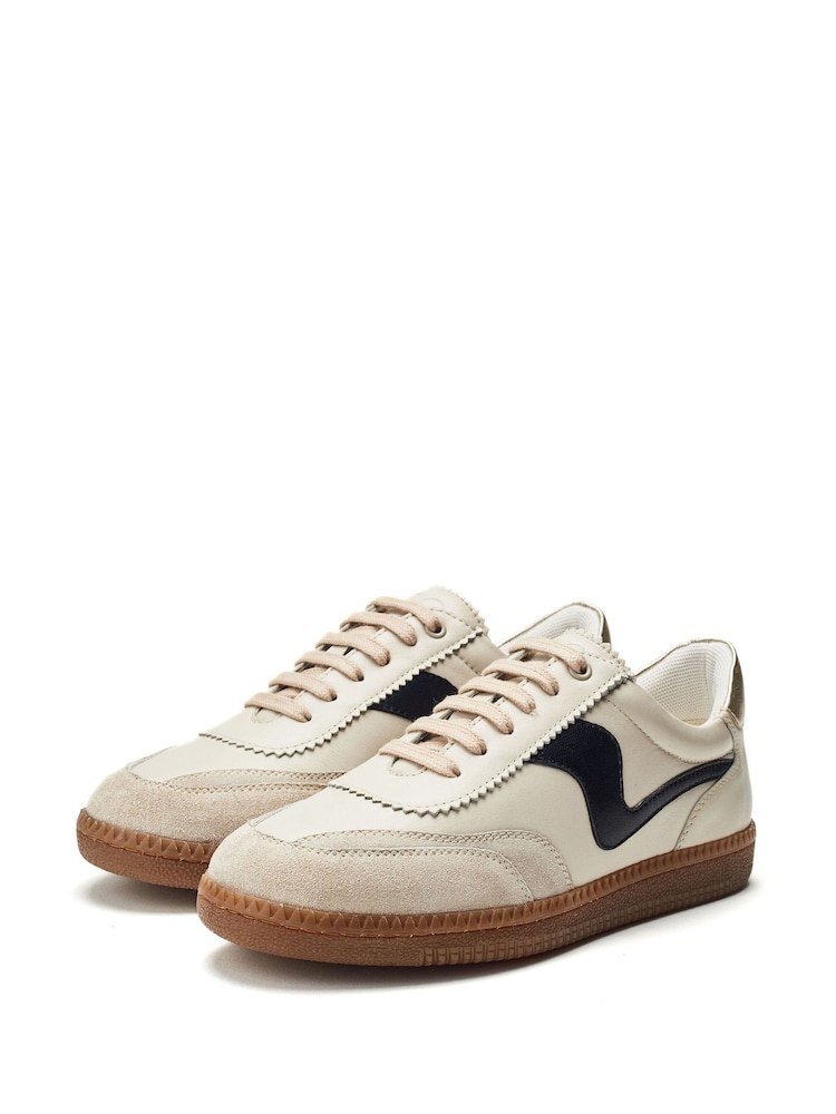 Moda in Pelle Slim Bergamot Sole Gum White Trainers - Image 2 of 4