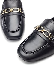 Moda in Pelle Earley Square Toe Snaffle Black Loafers - Image 3 of 4