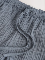 Slate Grey Textured Shorts with Linen - Image 7 of 8