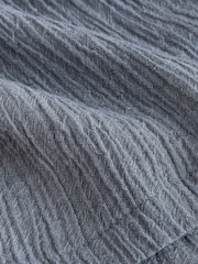 Slate Grey Textured Shorts with Linen - Image 8 of 8