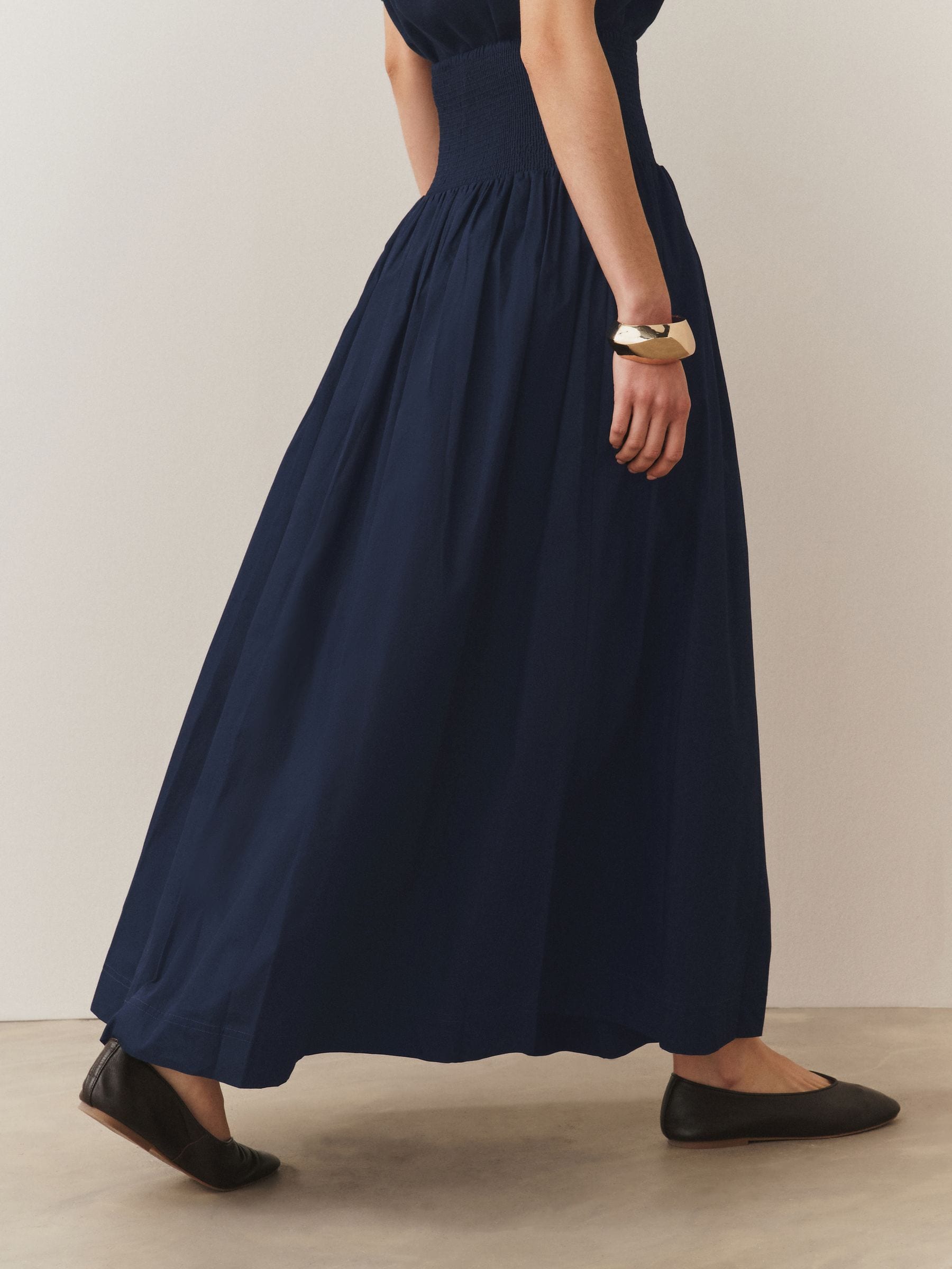 Buy Navy Blue Shirred Maxi Skirt from Next USA