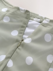 Sage Green Spot - Godet Midi Skirt - Picha 7 kati ya 9
