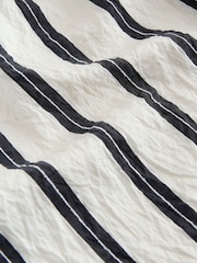 Ecru/Navy Stripe Crinkle Textured Midi Skirt - Image 6 of 7