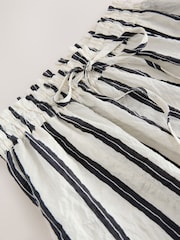 Ecru/Navy Stripe Crinkle Textured Midi Skirt - Image 7 of 7