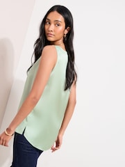 Friends Like These Pistachio V-Neck Satin Vest Top - Image 5 of 5
