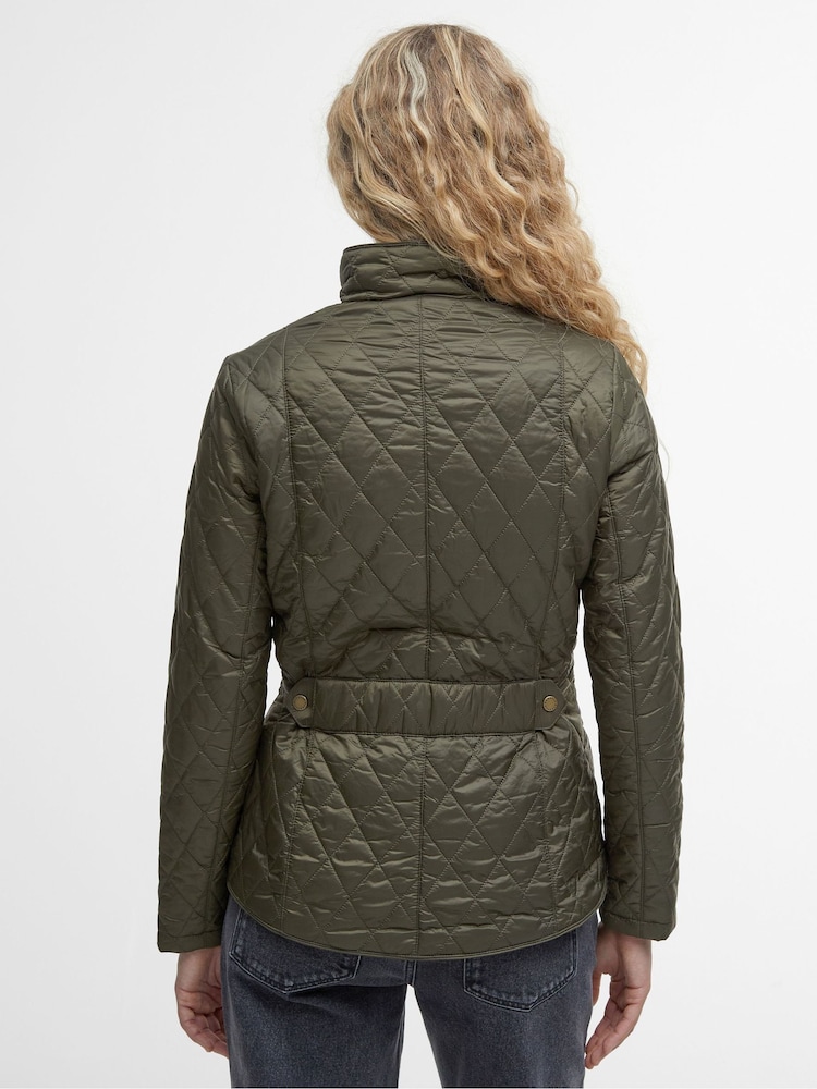 Barbour® Olive Green Flyweight Cavarly Quilted Jacket - Image 2 of 6