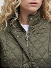 Barbour® Olive Green Flyweight Cavarly Quilted Jacket - Image 4 of 6