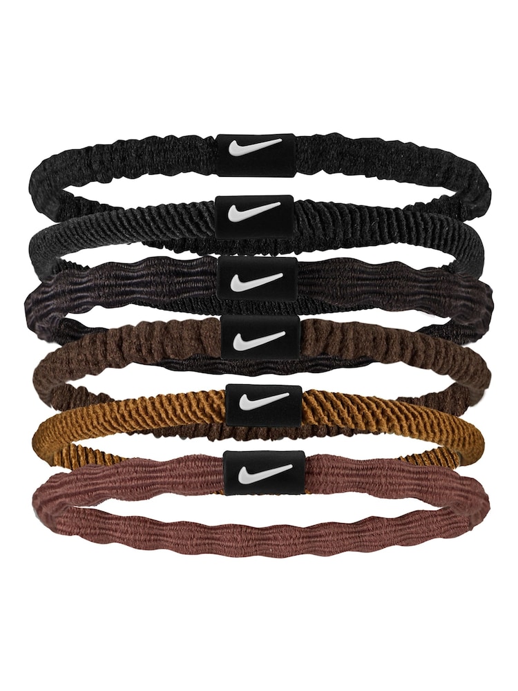 Nike Brown Flex Hair Tie 6 Pack - Image 1 of 1